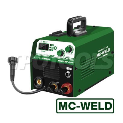 MIG120 "MC-WELD" เครื่องเชื่อมไฟฟ้า MCWELD MIG120 (3 IN 1) สามารถใช้กับลวดฟลักคอร์ Flux cored แบบไม่ใช้แก็ส 1 Kg. สามารถใช้กระบวนการเชื่อม MIG / MMA / Lift TIG ในเครื่องเดียว แม็กเวล