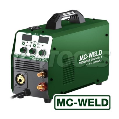 MIG-MAG160 "MC-WELD" เครื่องเชื่อมไฟฟ้า MC-WELD MIG-MAG 160 (4 IN 1) สามารถใช้กระบวนการเชื่อม MIG / MIG-MAG / MMA / Lift TIG ในเครื่องเดียว แรงดันไฟฟ้าขาเข้า 1Phase 220V&plusmn;15% 50/60 Hz แม็กเวล