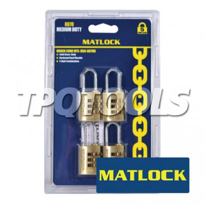 20mm BRASS COMBINATION PADLOCK (PK-4) MTL-950-8070K