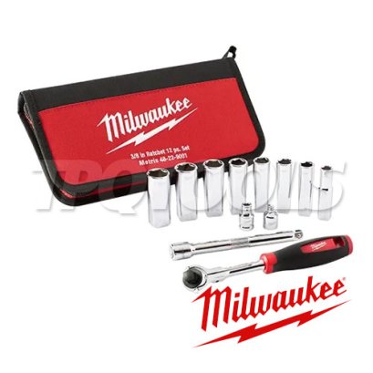 48-22-9001 (006060301) ชุดประแจบล็อก 3/8&rdquo; 12 ชิ้น (10-19 มม.) MILWAUKEE (มิลวอคกี้)