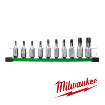 48-22-9531 (006129501) ชุดบ๊อกซ์หัวไขควง TORX ชุดลูกบล็อกหัวท็อกซ์ SQ.DR.3/8&Prime; 10 ชิ้น (T20-T60) MILWAUKEE (มิลวอคกี้)