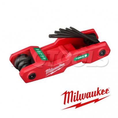 48-22-2184 (006157301) ประแจหกเหลี่ยมหัวทอร์คแบบพับเก็บ 8 ชิ้น (T9-T40) MILWAUKEE