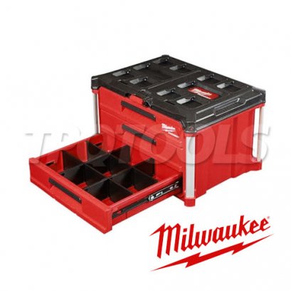 48-22-8443 (129305678) กล่องเครื่องมือ PACKOUT 3 ลิ้นชัก MILWAUKEE