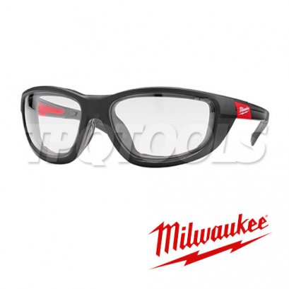 48-73-2040A (006094510) แว่นตาเซฟตี้นิรภัย เลนส์ใส พร้อมกรอบรองกระชับ MILWAUKEE