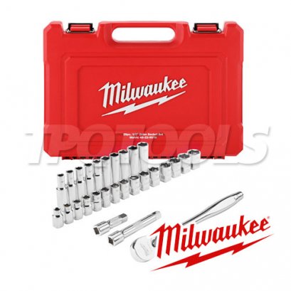 4932471864 (006101901) ชุดประแจบล็อก 1/2&quot; 28 ชิ้น MILWAUKEE