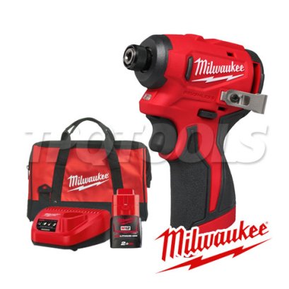 M12BLIDRC-201B (018793032) ชุดไขควงกระแทกไร้สาย 12V พร้อมแบต+แท่นชาร์จ+กระเป๋าเครื่องมือช่าง M12 REDSTART MILWAUKEE (มิลวอคกี้)