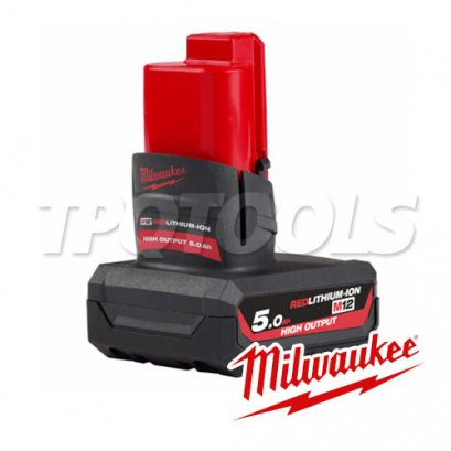 M12 HB5 (001997033) แบตเตอรี่ 12 โวลต์ 5.0 แอมป์อาว HIGH OUTPUT MILWAUKEE