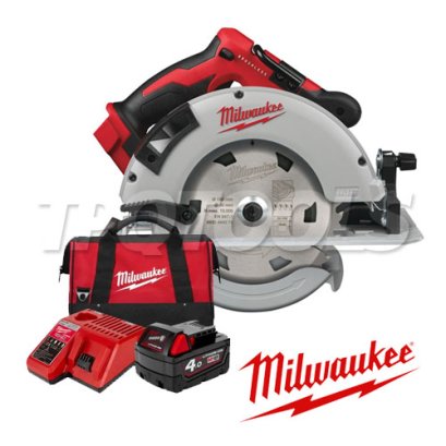 M18BLC66-401B (018329020) ชุดเลื่อยวงเดือนไร้สาย 7" (1/4&rdquo;) 18V มอเตอร์ไร้แปรงถ่าน พร้อมแบต+แท่นชาร์จ+กระเป๋าเครื่องมือช่าง M18 REDSTART MILWAUKEE (มิลวอคกี้)