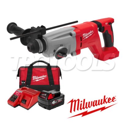 M18BLHACD26-401B (018703013) ชุดสว่านโรตารี่ด้ามจับ D 26 มม. 18V มอเตอร์ไร้แปรงถ่าน พร้อมแบต+แท่นชาร์จ+กระเป๋าเครื่องมือช่าง M18 REDSTART MILWAUKEE (มิลวอคกี้)