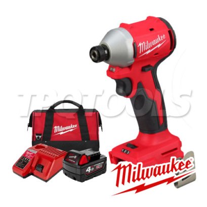 M18BLIDR-401B (018751010) ชุดไขควงกระแทกไร้สาย 18V พร้อมแบต+แท่นชาร์จ+กระเป๋าเครื่องมือช่าง M18 REDSTART MILWAUKEE (มิลวอคกี้)