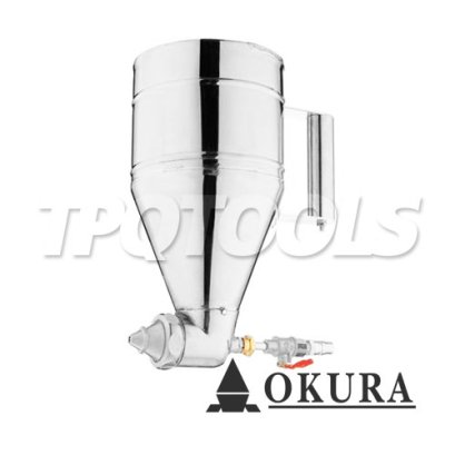 9513A กาพ่นเทคเจอร์ 5 ลิตร (กระป๋องเหล็ก) ขนาดปากพ่น 6,8 มม. ทางเข้าลม 1/4" NPT, BSP OKURA