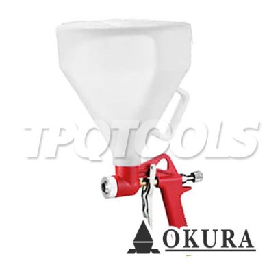 9514B กาพ่นเทคเจอร์ 5 ลิตร (กระป๋องพลาสติก) ขนาดปากพ่น 4,6,8 มม. ทางเข้าลม 1/4" NPT, BSP OKURA