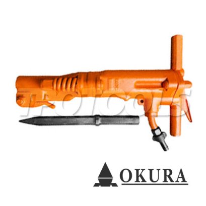 B67C เครื่องสกัดลม/เครื่องแย็กลม B67C ความถี่กระแทก 24 HZ/37J น้ำหนัก 30 กก. พร้อมดอกสกัด 1 ดอก (ใช้กับดอกหกเหลี่ยม+แหลมได้) OKURA