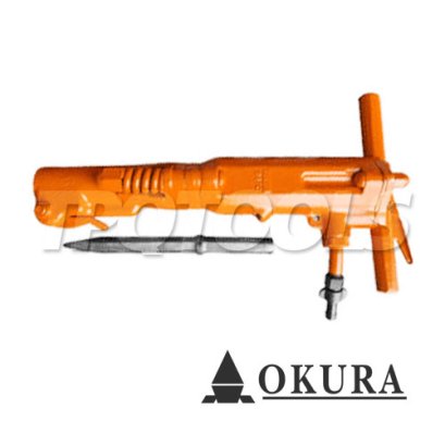 B87C (B83) เครื่องสกัดลม/เครื่องแย็กลม ความถี่กระแทก 18HZ/100J น้ำหนัก 39 กก. พร้อมดอกสกัด 1 ดอก (ใช้กับดอกหกเหลี่ยม+แหลมได้) OKURA