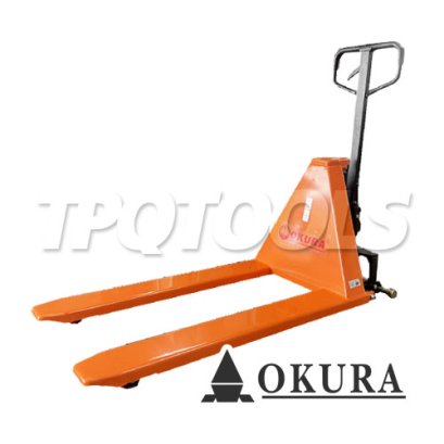E-HP-1500HL รถลากพาเลท รุ่นยกสูง 1.5 ตัน / 1500 กก. ปรับได้ 3 ระดับ ยกสูง ปรับหมุนยกได้ 180 องศา "OKURA"
