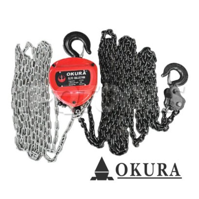 E-OKE-CB0203 รอกโซ่มือสาวขนาด 2.0 ตัน (2000 กก.) โซ่ยาว 6 เมตร (3 เมตร x 2 ทบ) รุ่น โอกุระอีลิท เหมาะสำหรับทุ่นแรง พร้อมใบเซอร์รับรอง &quot;OKURA&quot;