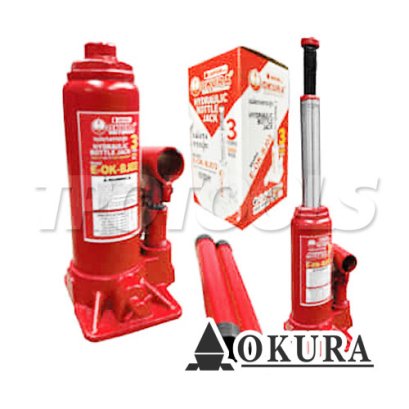 E-OK-BJ03 แม่แรงกระปุก 3 ตัน มีระบบ VALVE OVERLOAD &quot;OKURA&quot;