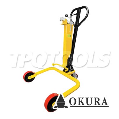 E-OK-DT350 รถเข็นยกถังน้ำมัน 200 ลิตร รับน้ำหนักได้ 350 กก. (ระบบไฮโดรลิค) &quot;OKURA&quot;