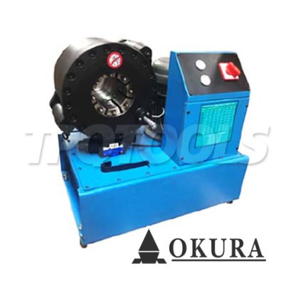 E-OK-HCM051-10 เครื่องย้ำสายปรับแรงกดได้ มอเตอร์ 4 แรง 220V แรงบีบสูงสุด 500 ตัน OKURA