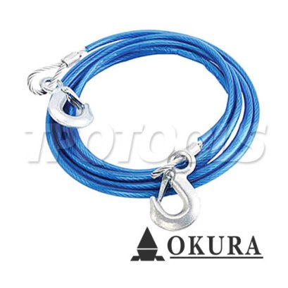 E-TC-1204  สลิงลากรถยนต์ ใช้งาน 7 ตัน ขนาดสลิง 12 มม. x 4 เมตร "OKURA"