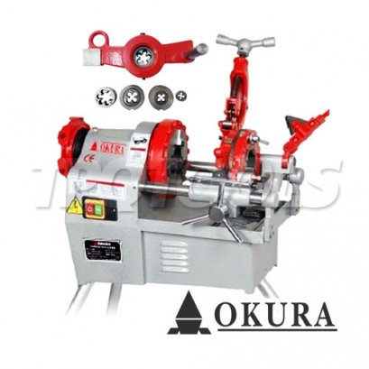 OK-KT-402P เครื่องต๊าปเกลียวไฟฟ้า 1/2&quot;-2&quot; AUTO หัวต๊าปกำหนดระยะเกลียว OKURA