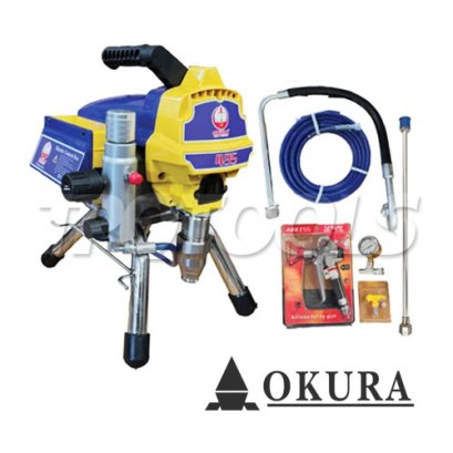 OK-495 ปั๊มพ่นสีไฟฟ้าแอร์เลส (ไม่มีน้ำผสม) 2200 วัตต์ 220V OKURA