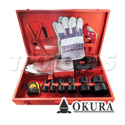 OK-63PEW เครื่องเชื่อมท่อ 1500W / 220V / 50Hz ขนาดท่อ 20-63 มม. ความร้อนสูงสุด 300&deg;C OKURA Pipe welding machine