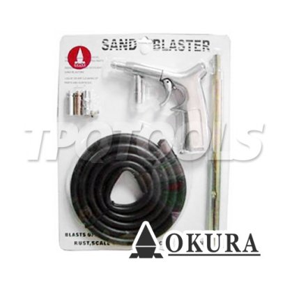 PS-4 ปืนพ่นทราย ขนาดปาก 1/4" ความยาวสาย 10 ฟุต แรงดันลม 70PSI OKURA