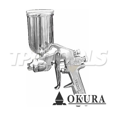 S-710G กาพ่นสีใช้ลม กระป๋องบน ขนาดปาก 1.5 มม. 400CC ความจุลม 185 ลิตร/นาที OKURA