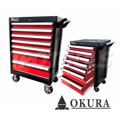 OK-TC07BR ตู้เครื่องมือช่าง 7 ชั้น มีลิ้นชัก+ล้อ ขนาด 667x465x853 มม. (ขนาดตู้เปล่า)