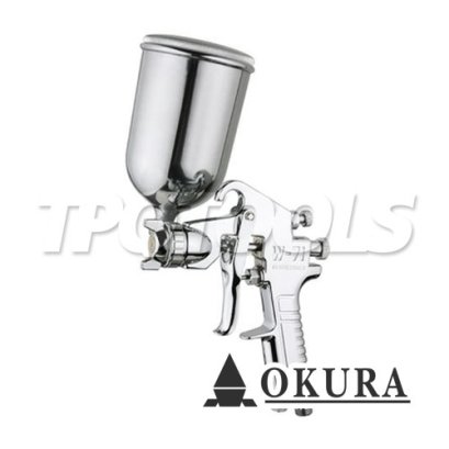 W-71G (1.3/1.5) กาพ่นสีใช้ลม กระป๋องบน ขนาดปาก 1.3 มม., 1.5 มม. 400CC ความจุลม 185 ลิตร/นาที OKURA