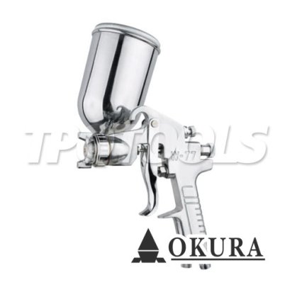W-77G กาพ่นสีใช้ลม กระป๋องบน ขนาดปาก 2.0 มม. 400CC ความจุลม 185 ลิตร/นาที OKURA
