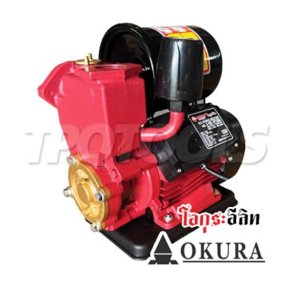 B-OKE-HP180A ปั๊มน้ำสำหรับบ้านพักอาศัย ท่อ 1 นิ้ว (25 มม.) มอเตอร์ 370 วัตต์/220V -50HZ ส่งสูงสุด 40 เมตร ขนาดถังแรงดัน 2.0 ลิตร (สำหรับบ้าน 1-4 ชั้น/4ห้องน้ำ) รุ่นประหยัด "OKURA โอกุระอีลิท"