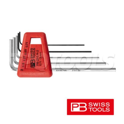 PB210H-2 ชุดประแจหกเหลี่ยมสั้น 5 ตัวชุด ขนาด 0.71-2 มม. PB SWISS TOOLS