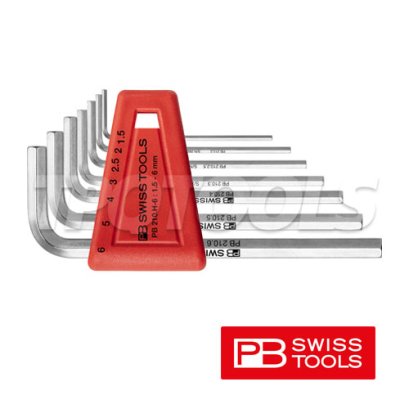 PB210H-6 ชุดประแจหกเหลี่ยมสั้น 7 ตัวชุด ขนาด 1.5-6 มม. PB SWISS TOOLS