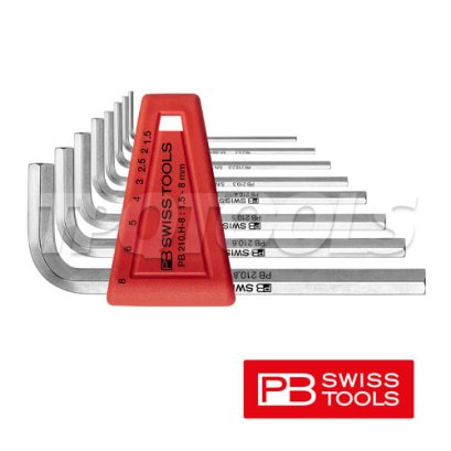 PB210H-8 ชุดประแจหกเหลี่ยมสั้น 8 ตัวชุด ขนาด 1.5-8 มม. PB SWISS TOOLS
