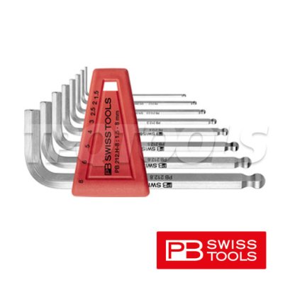 PB212H8 ชุดประแจหกเหลี่ยมหัวบอลสั้น ขนาด 1.5-8 มม. (8 ตัวชุด) PB SWISS TOOLS