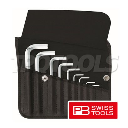 PB213ZK ชุดประแจหกเหลี่ยมแบบสั้น ขนาด 1/16"-3/8" บรรจุซองหนัง PB SWISS TOOLS