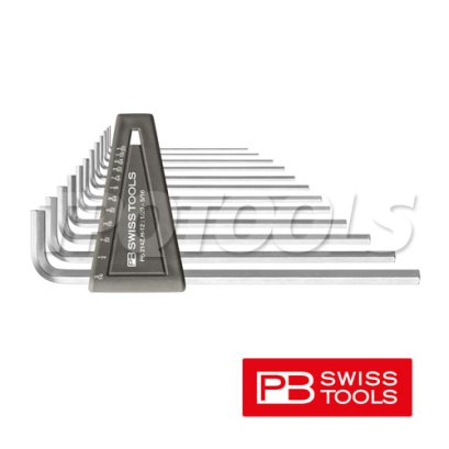 PB214ZH-12 ชุดประแจหกเหลี่ยมแบบยาว (หัวตัด) ขนาด 1/20"-5/16" (12 ตัวชุด) PB SWISS TOOLS