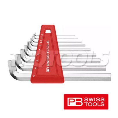 PB2210H10 ชุดประแจหกเหลี่ยมสั้น แบบคอสั้น ขนาด 1.5-10 มม. (9 ตัวชุด) PB SWISS TOOLS