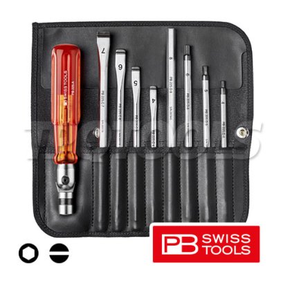 PB225 ชุดไขควงบล็อก 9 ตัว (รวมด้าม) PB SWISS TOOLS