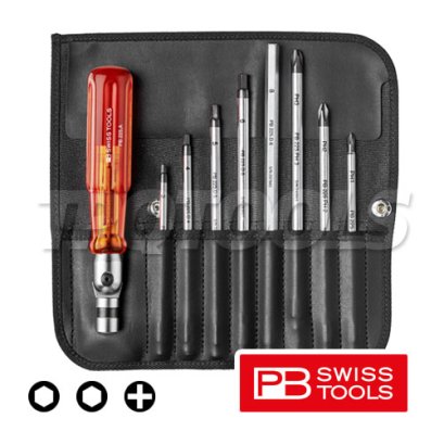 PB227 ชุดไขควงบล็อก 9 ตัว (รวมด้าม) PB SWISS TOOLS