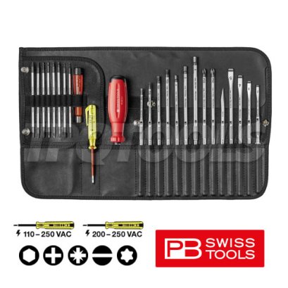 PB38515 (PB 38515.LED) ชุดไขควงอเนกประสงค์ซองหนัง 31 ตัว/ชุด PB SWISS TOOLS