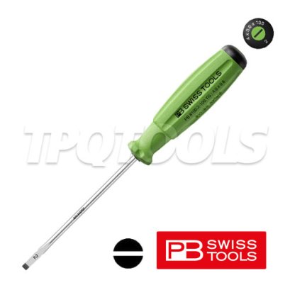PB8100-2-100YG (PB8100RB) ไขควงปากแบนด้าม SWISSGRIP เบอร์ 2x100x195 มม. PB SWISS TOOLS
