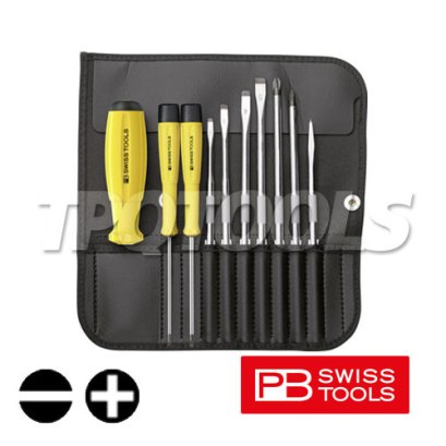 PB8215ESD ชุดไขควงด้ามกันไฟฟ้าสถิต ESD บรรจุซองหนัง 10 ตัว/ชุด PB SWISS TOOLS