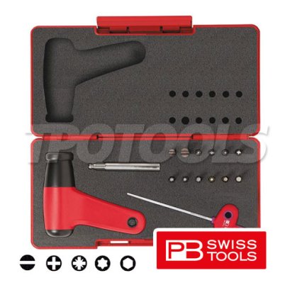 PB8325 SET B1 ชุดไขควงดิจิตอลแบบด้ามปืน ใช้กับหัวแบน-แฉก-หัวดาว-PZ-หกเหลี่ยม PB SWISS TOOLS