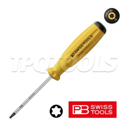 PB8400-15-80YE (PB8400RB)  ไขควงท็อกซ์ด้าม SWISSGRIP ขนาด 15x80x175 มม.  PB SWISS TOOLS