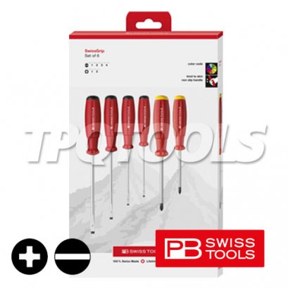 PB8560CBB ไขควงชุดปากแบน + แฉก 6 ตัวชุดบรรจุกล่อง