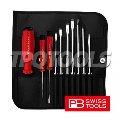 PB8215L-25 ชุดไขควงบรรจุซองหนัง 10 ตัว/ชุด PB SWISS TOOLS