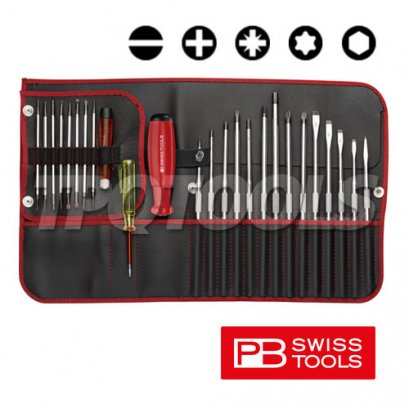 PB9516-RED ไขควงชุดใหญ่ บรรจุซองหนัง Allrounder - 31 Tools in One PB SWISS TOOLS